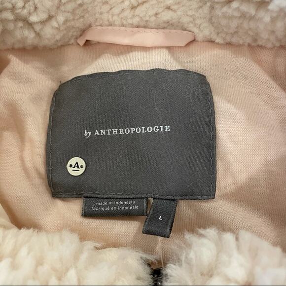 NWT Anthropologie Skye Sherpa Fleece Teddy Jacket Creme Ivory Large - Picture 7 of 10